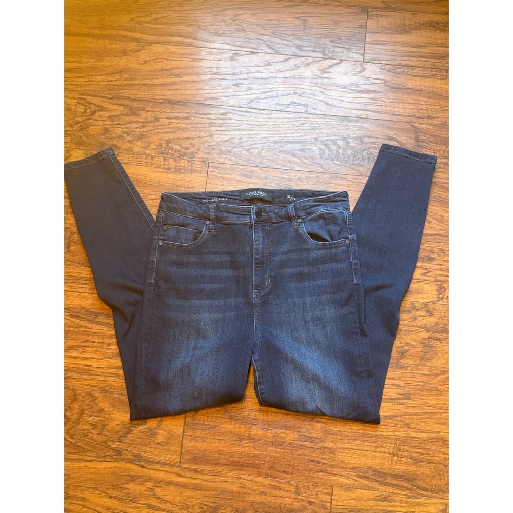 Liverpool Los Angeles High Rise Ankle Jeans Dark Wash Skinny 32/14 Womens